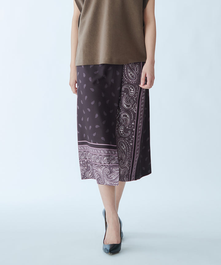 Paisley design wrap skirt