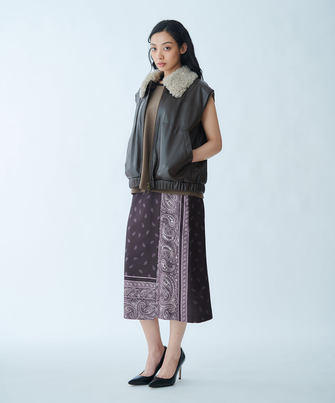 Paisley design wrap skirt