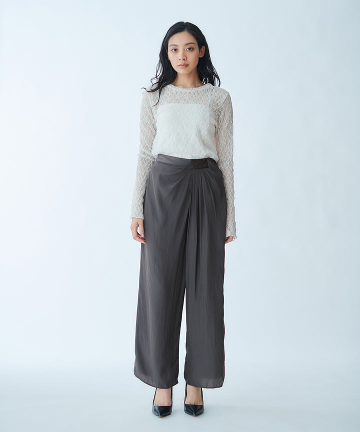 Waist Design Wide-Leg Pants
