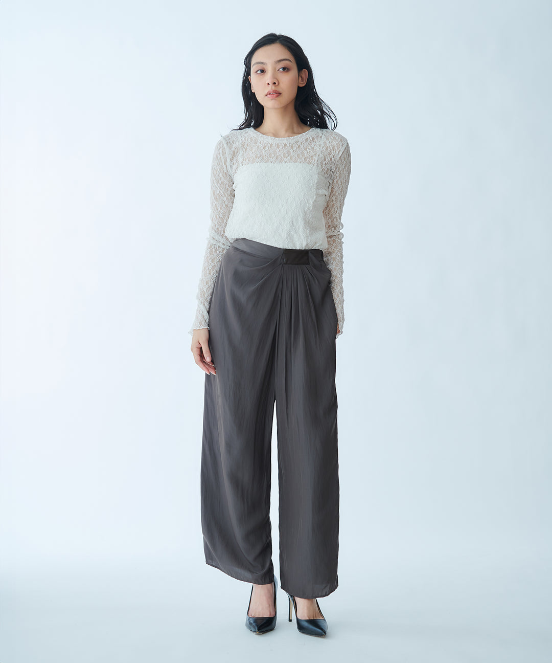 Waist Design Wide-Leg Pants