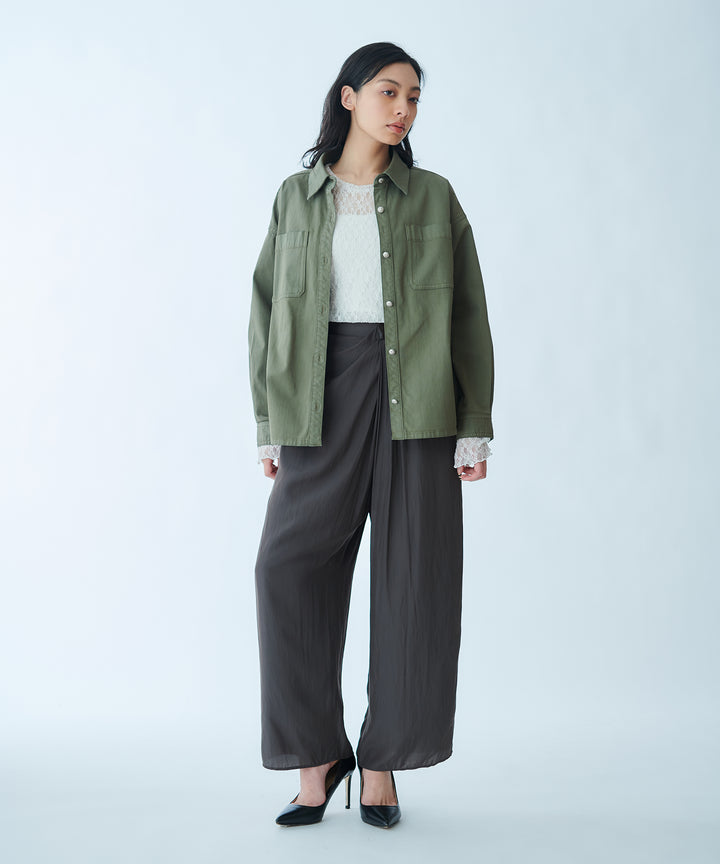 Waist Design Wide-Leg Pants