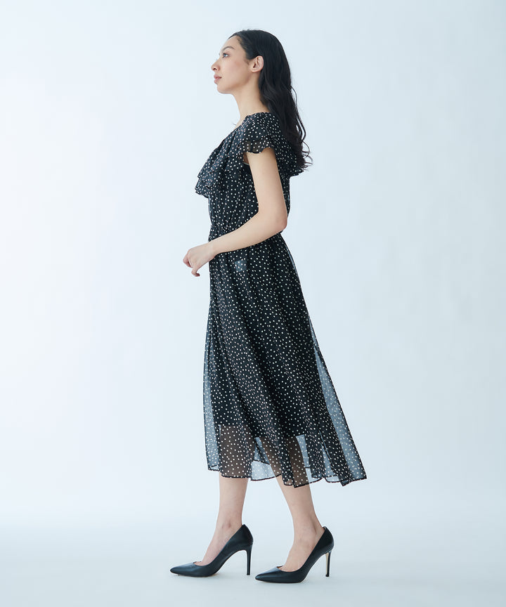 Volume Flare Printed Dress