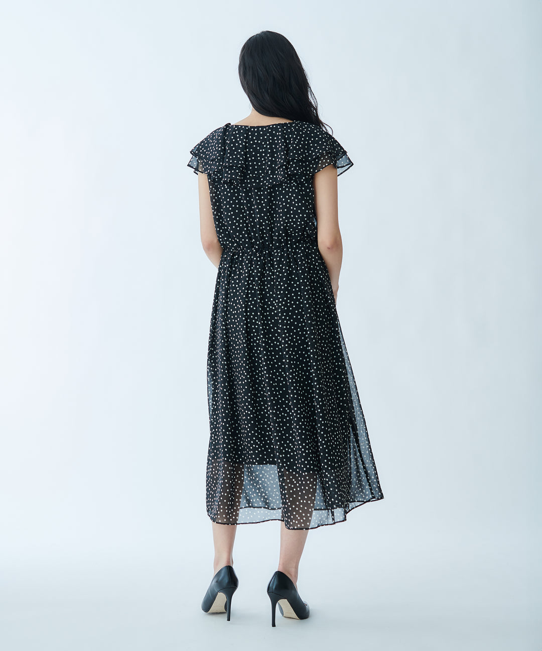 Volume Flare Printed Dress