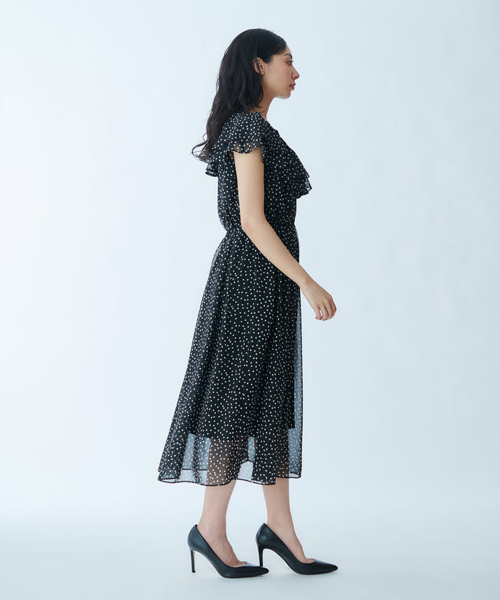 Volume Flare Printed Dress