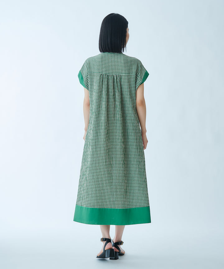 チェック柄Iラインシルエットワンピース