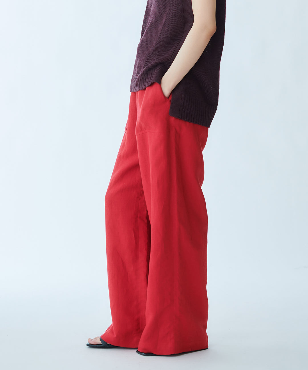 リネンワイドストレートパンツ