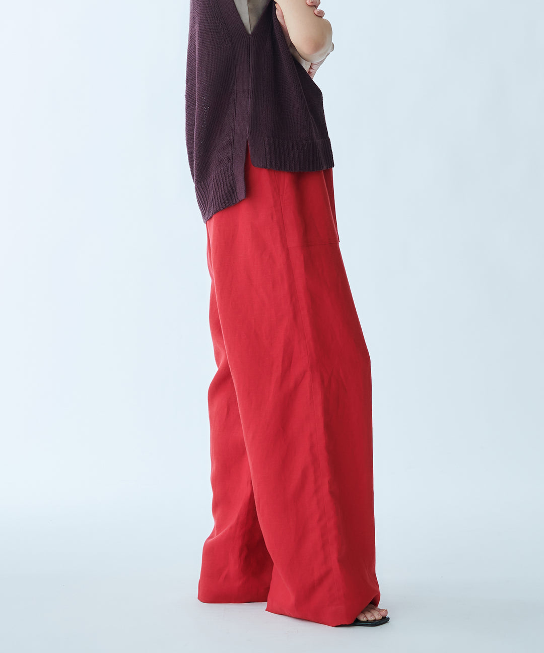 リネンワイドストレートパンツ