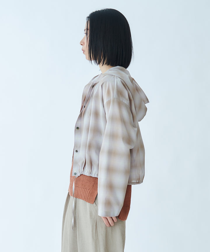 オンブレチェックシャツブラウス
