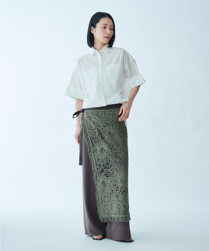 イニシャル刺繍ハーフスリーブシャツ