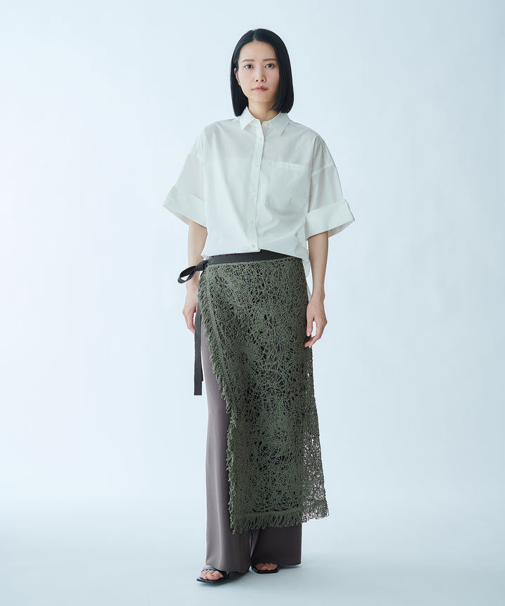 イニシャル刺繍ハーフスリーブシャツ