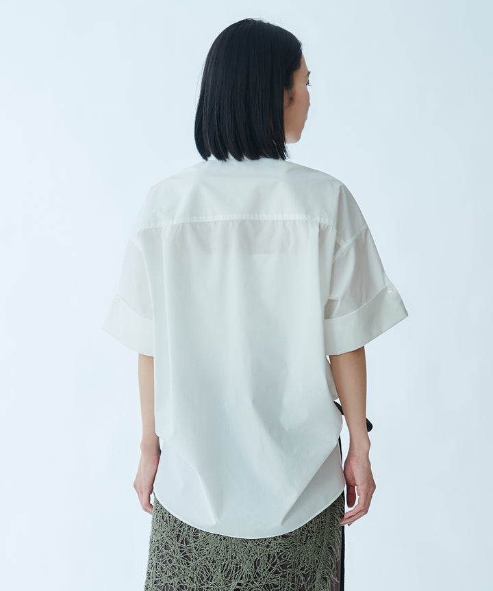 イニシャル刺繍ハーフスリーブシャツ