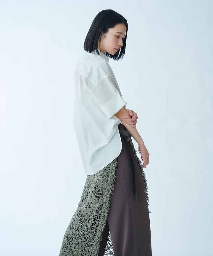 イニシャル刺繍ハーフスリーブシャツ