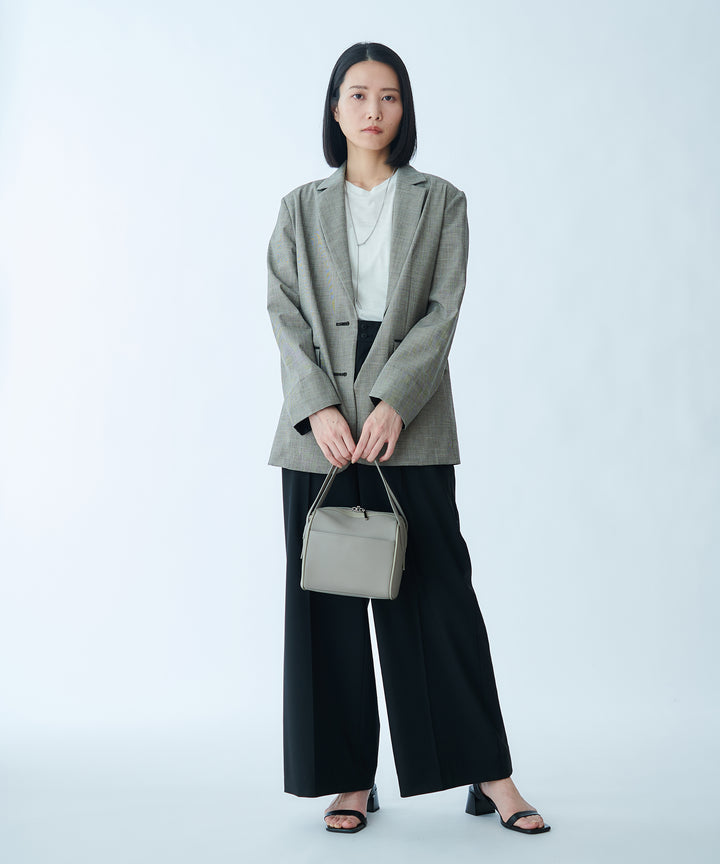 サスペンダー付きワイドストレートパンツ