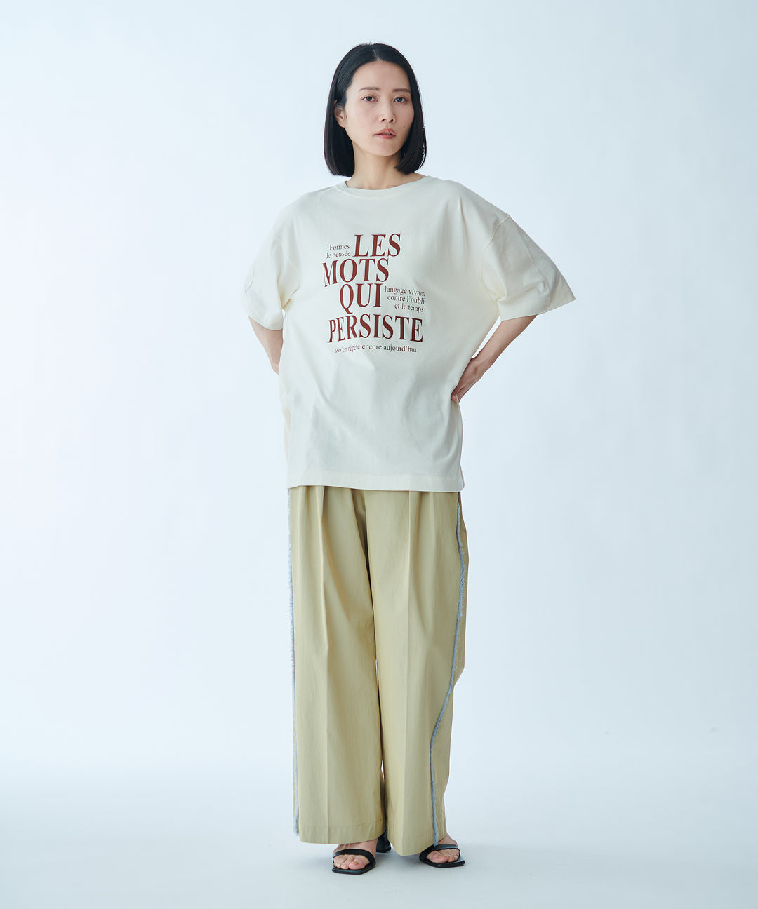 メッセージロゴプリントTシャツ