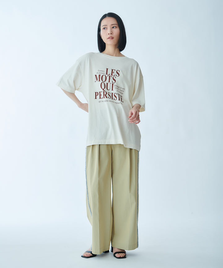 メッセージロゴプリントTシャツ