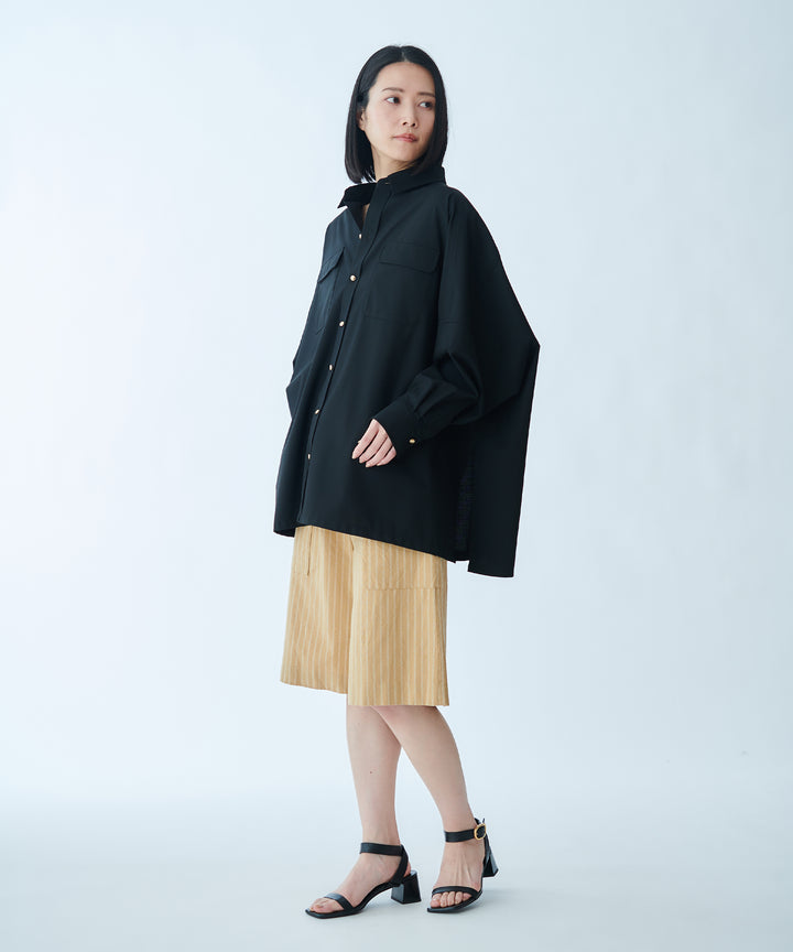 カールヤーンストライプワイドハーフパンツ