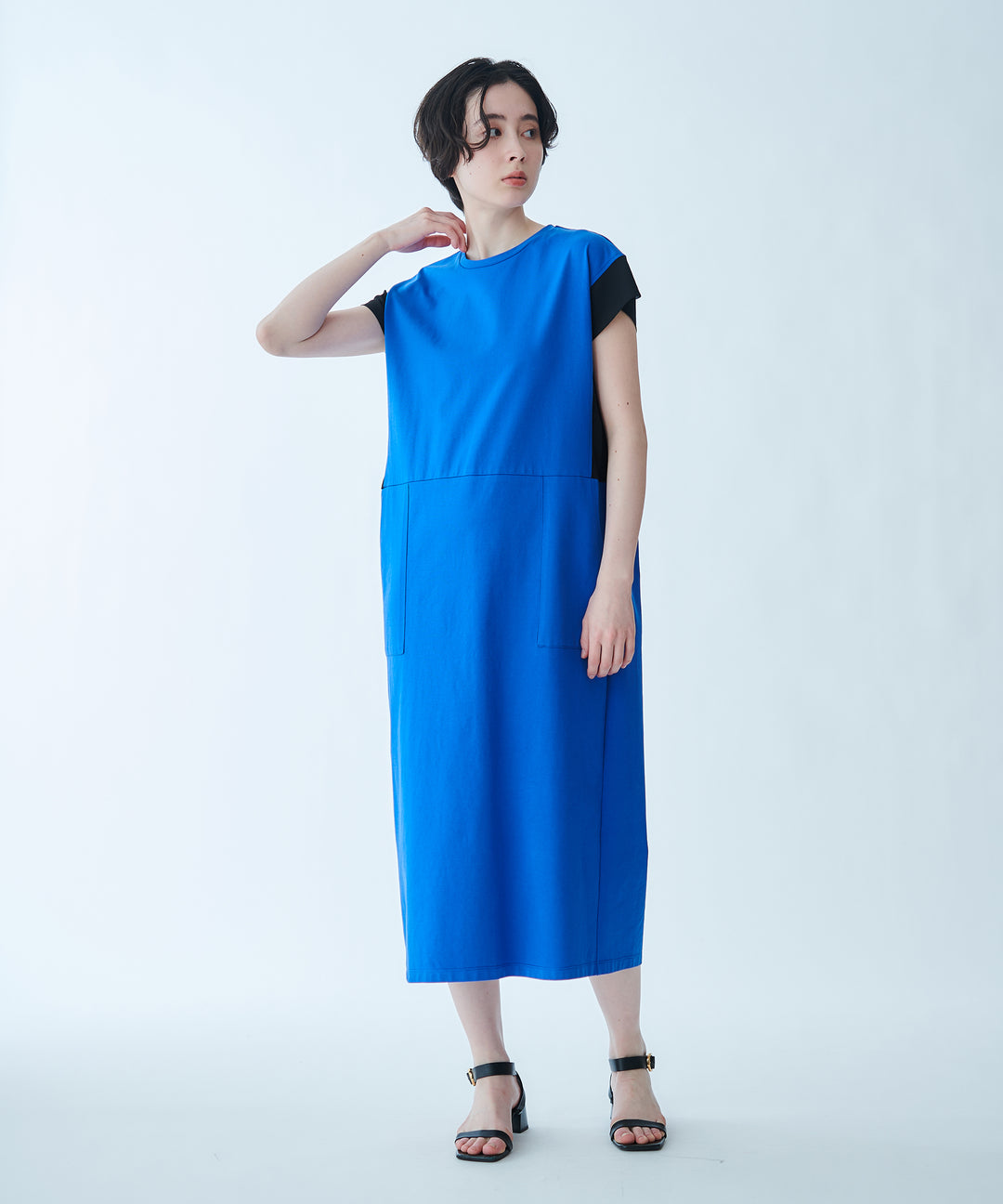 Color Block Baker Pocket Jersey Dress