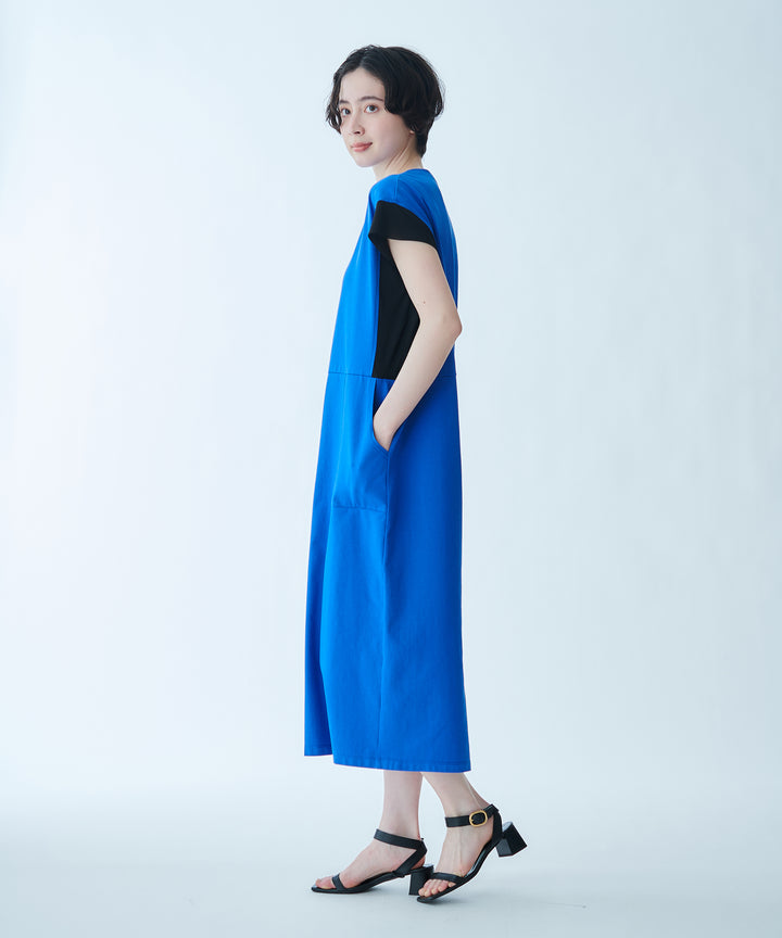 Color Block Baker Pocket Jersey Dress
