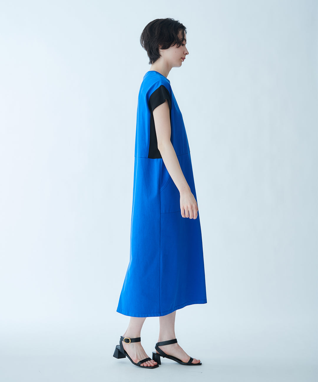 Color Block Baker Pocket Jersey Dress