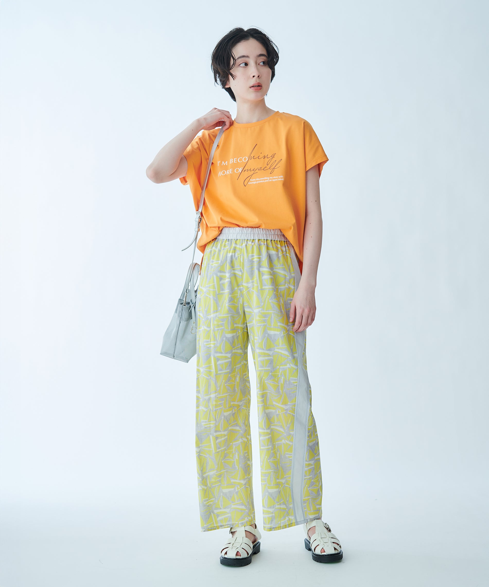 シルケット天竺フレンチスリーブロゴTシャツ – FACE SANS FARD