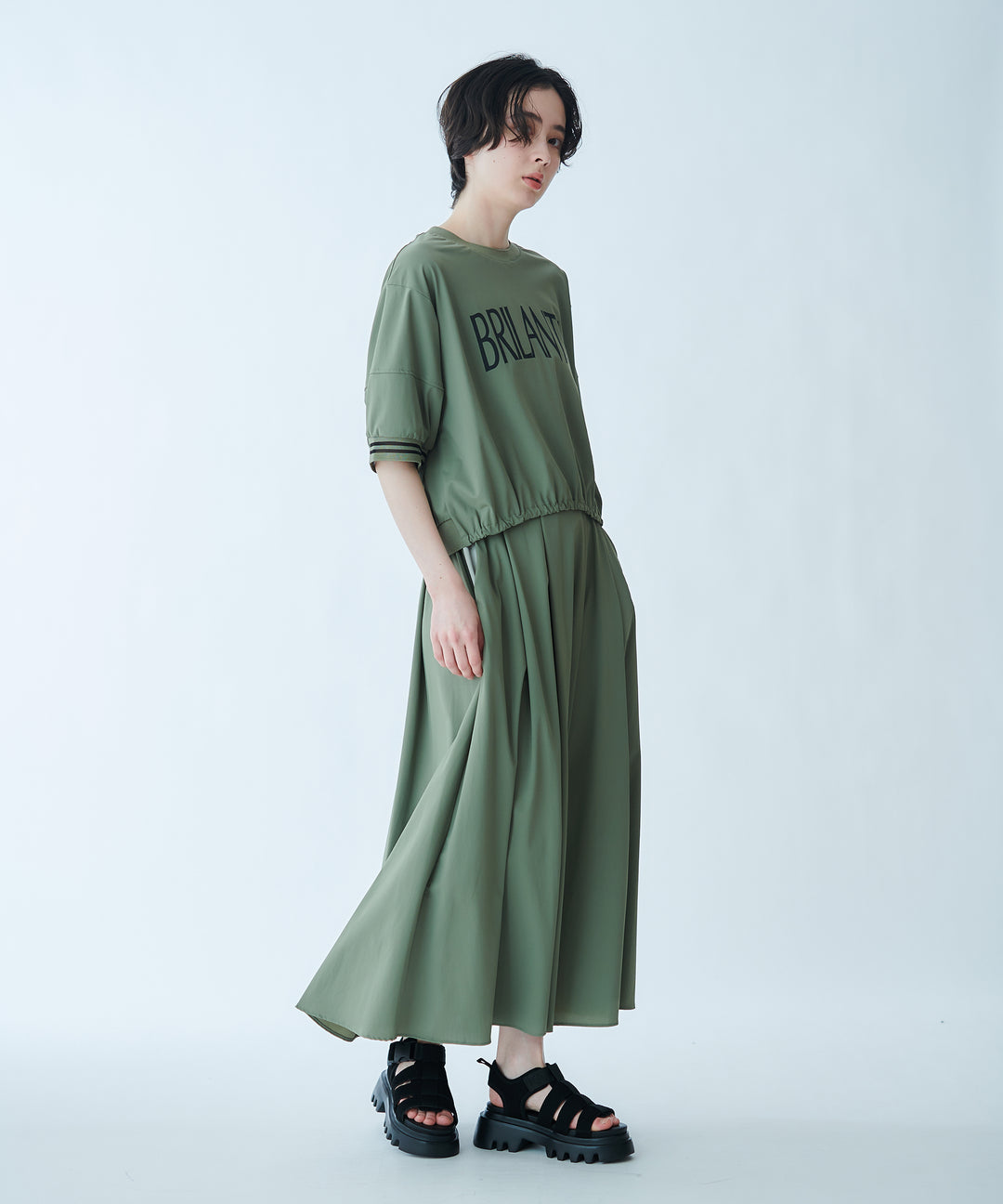 Color Scheme Pintuck Skirt