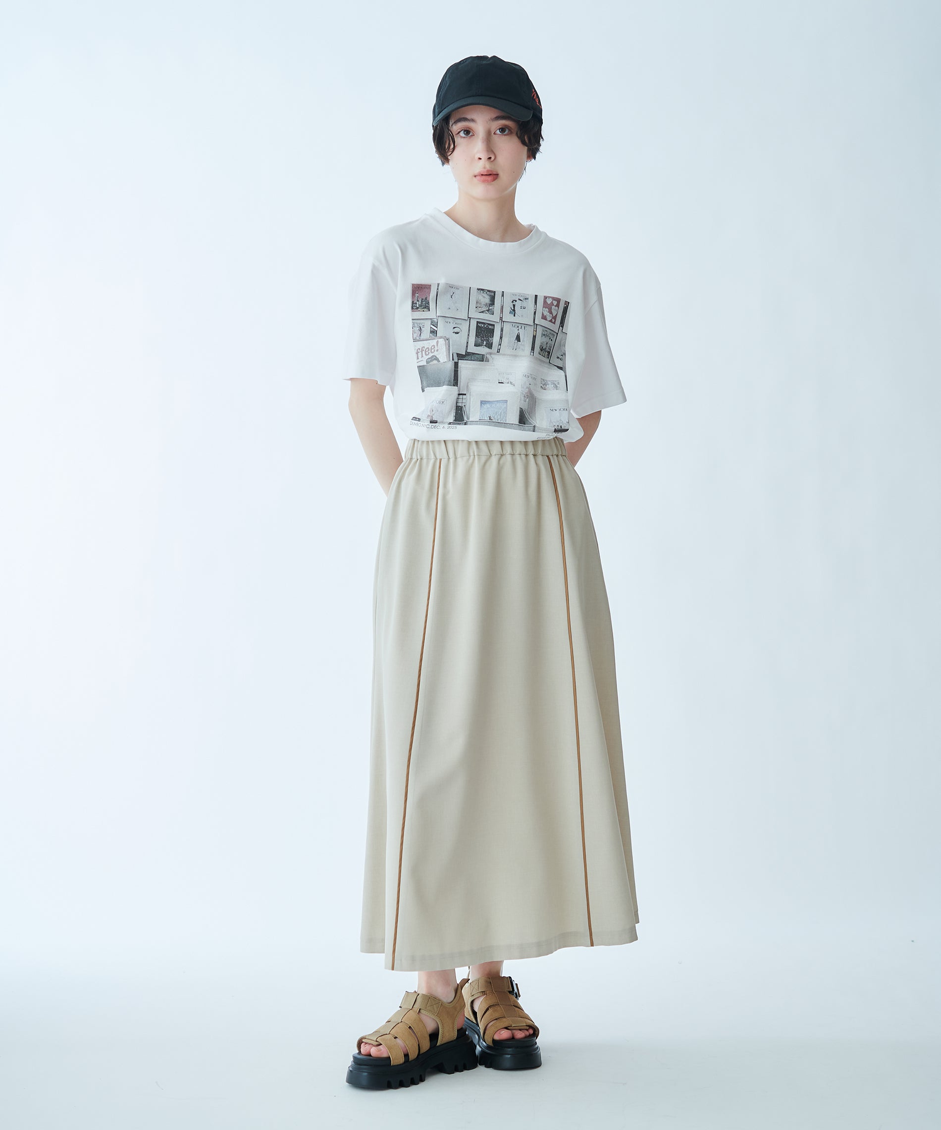 配色ラインフレアスカート – FACE SANS FARD
