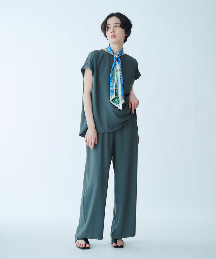 ジョーゼットドロストワイドシルエットパンツ