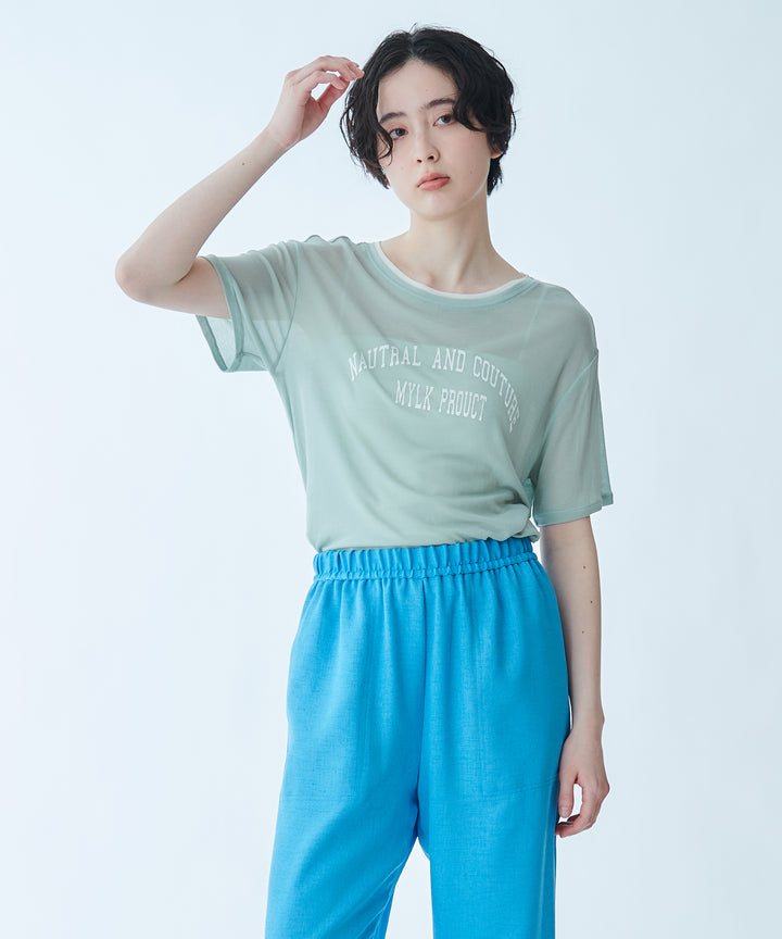 メッセージプリントシアーTシャツ