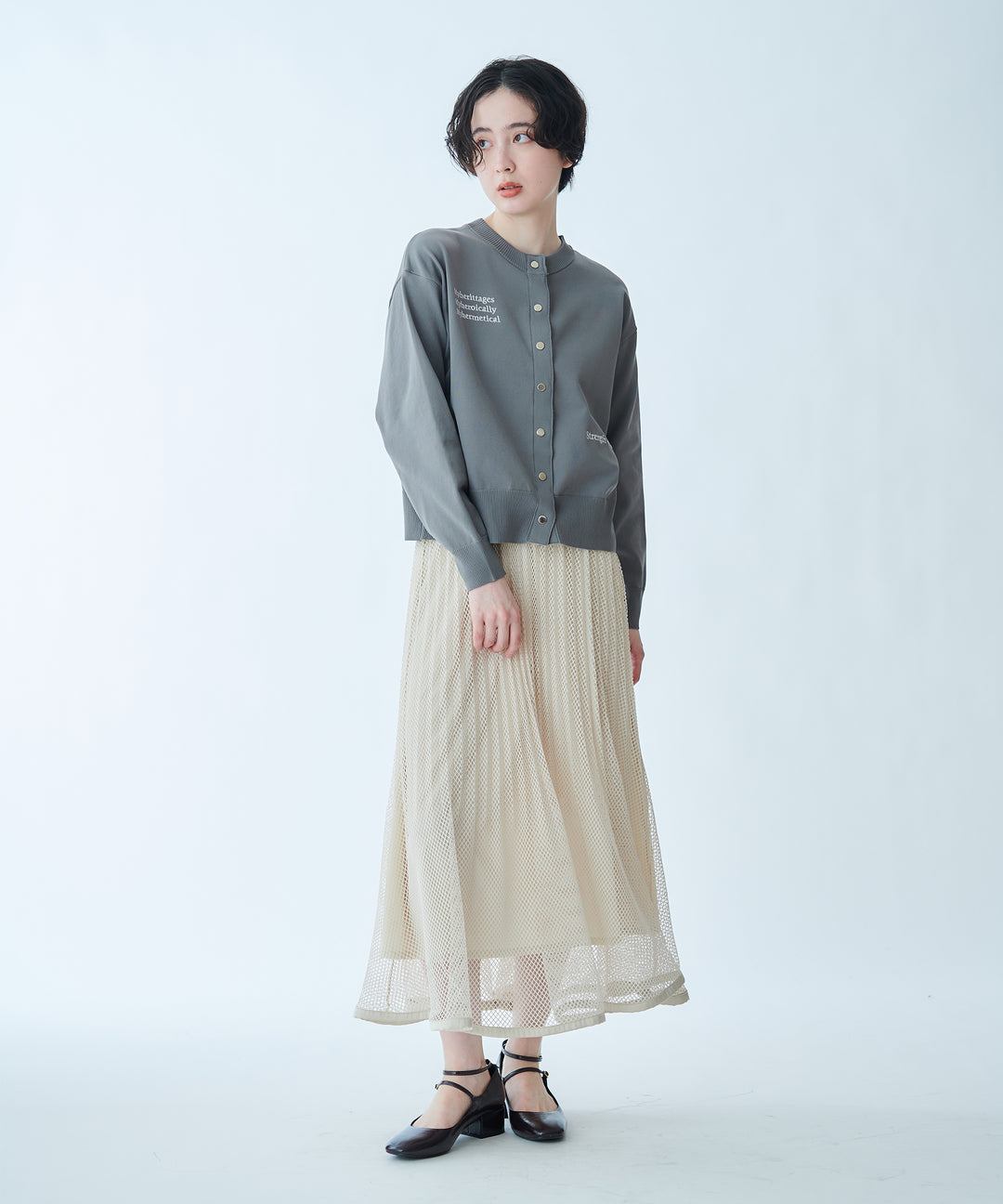 メッシュプリーツスカート