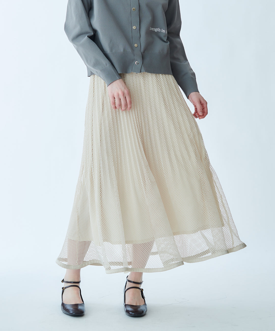 メッシュプリーツスカート