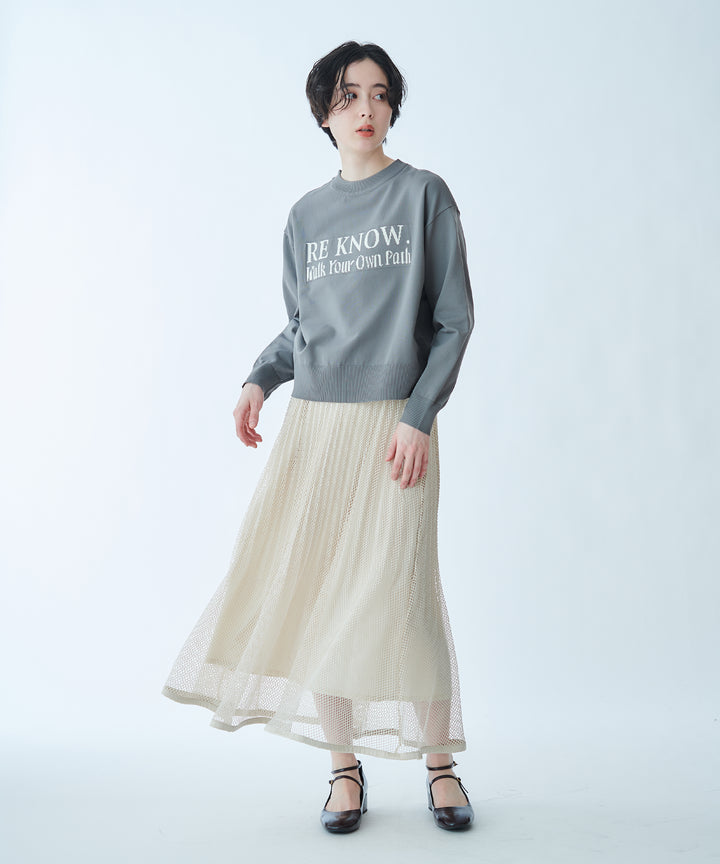 メッシュプリーツスカート