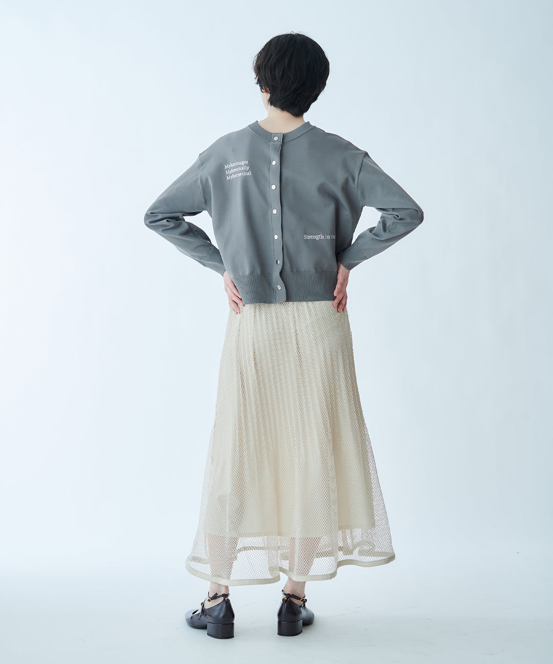 メッシュプリーツスカート