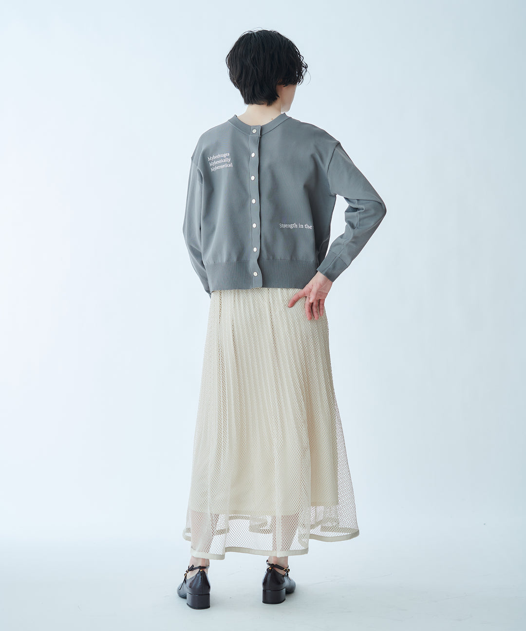 2WAYロゴプリントニットカーディガン