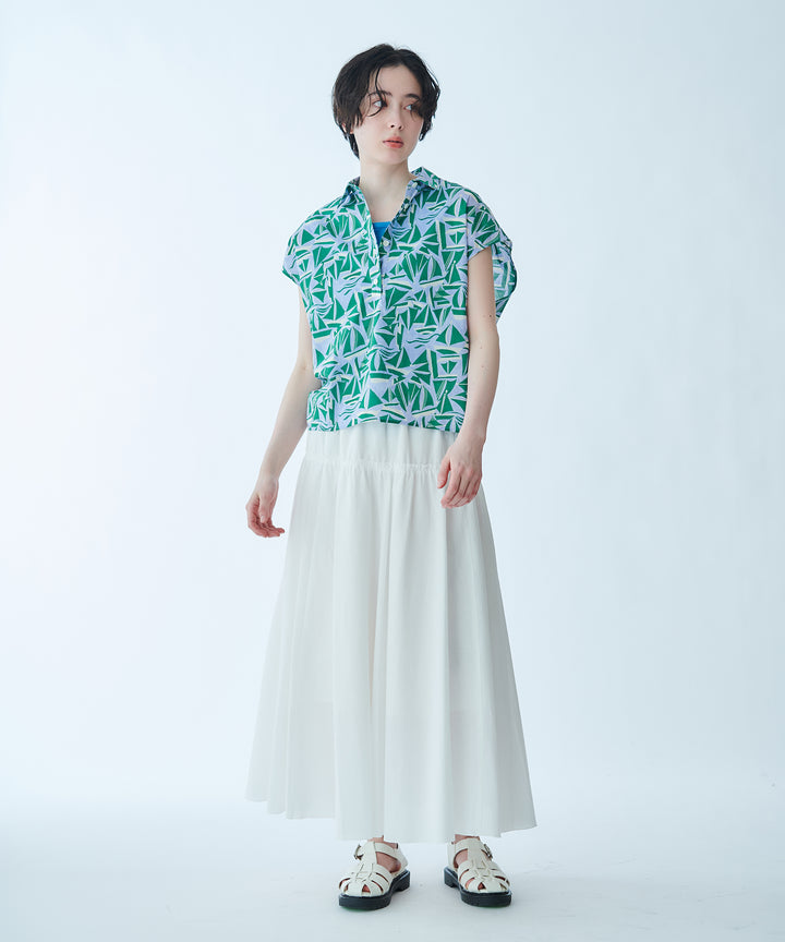 French Sleeve Printed Blouse
