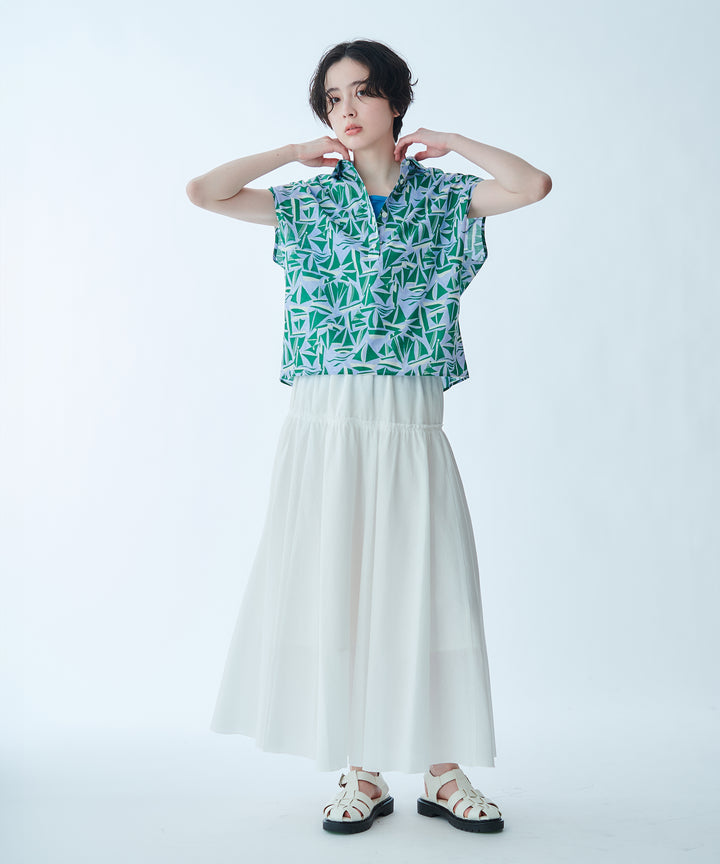 French Sleeve Printed Blouse