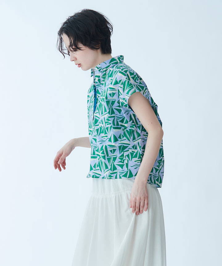 French Sleeve Printed Blouse