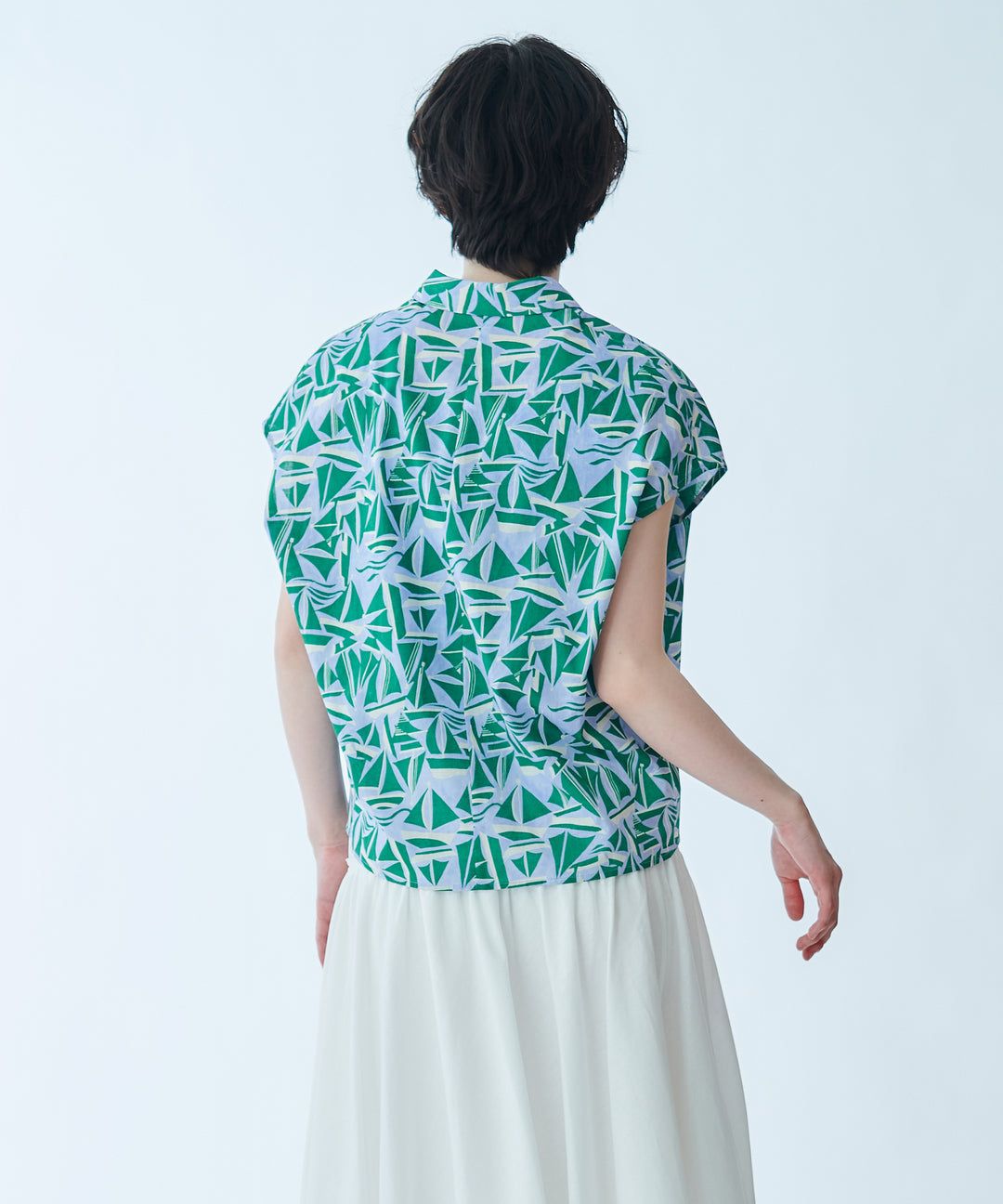 French Sleeve Printed Blouse