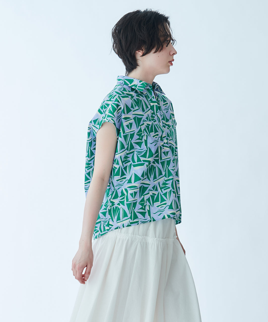 French Sleeve Printed Blouse