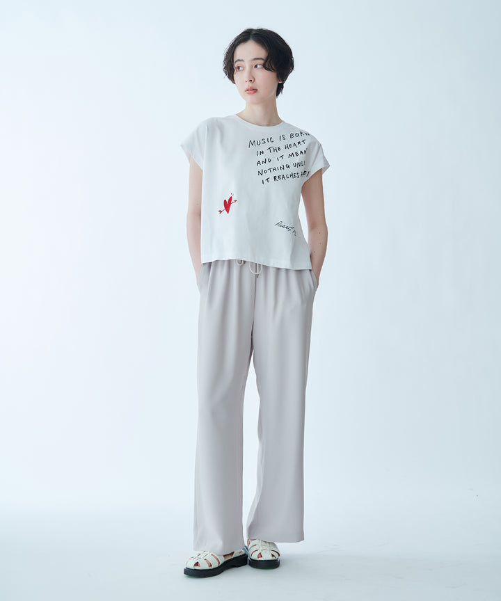 ジョーゼットドロストワイドシルエットパンツ