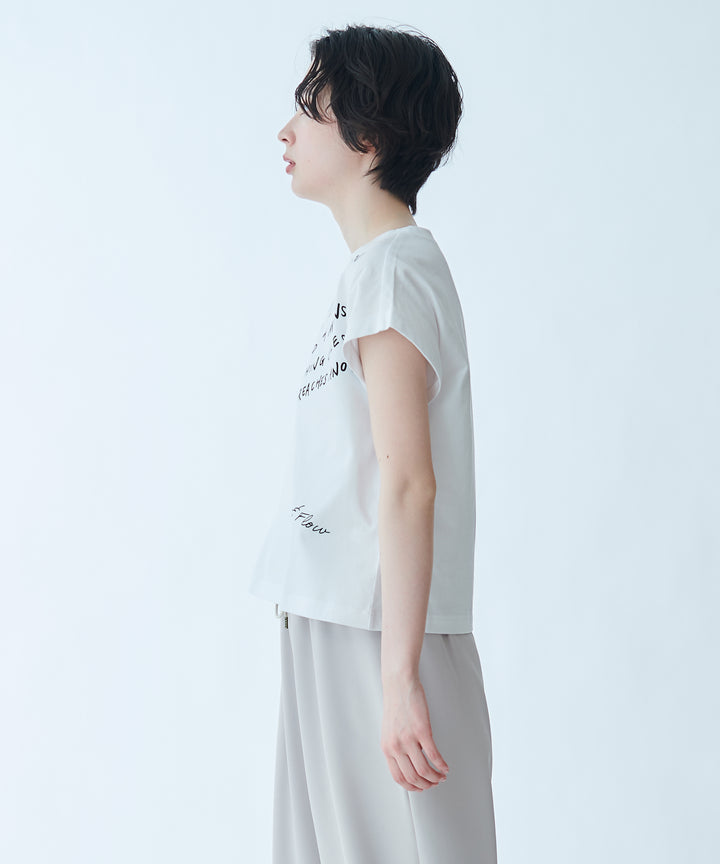 ハート刺繍メッセージロゴTシャツ