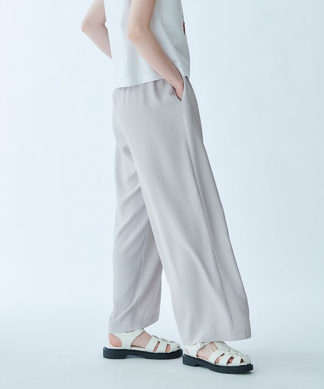 ジョーゼットドロストワイドシルエットパンツ
