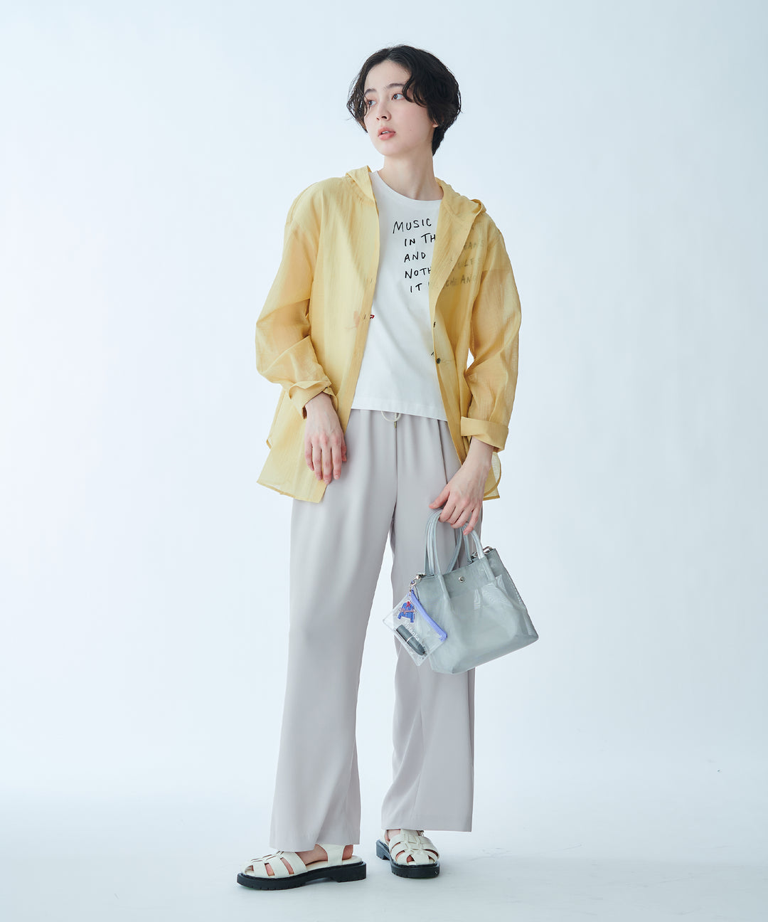 ハート刺繍メッセージロゴTシャツ