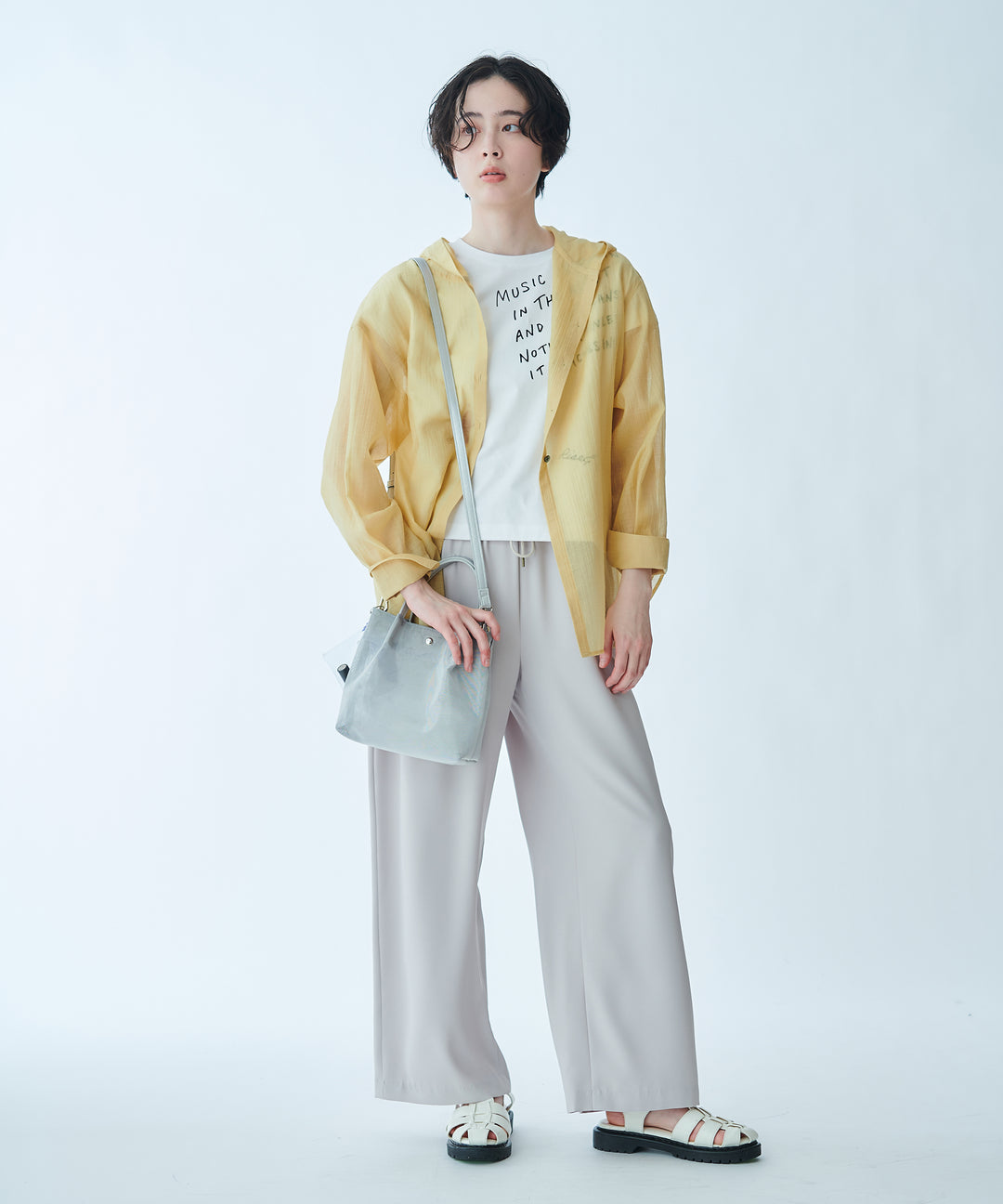 ジョーゼットドロストワイドシルエットパンツ