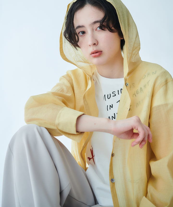 ハート刺繍メッセージロゴTシャツ