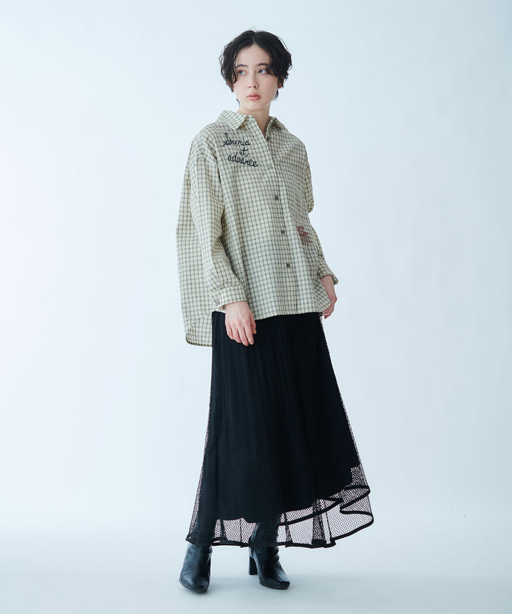 メッシュプリーツスカート
