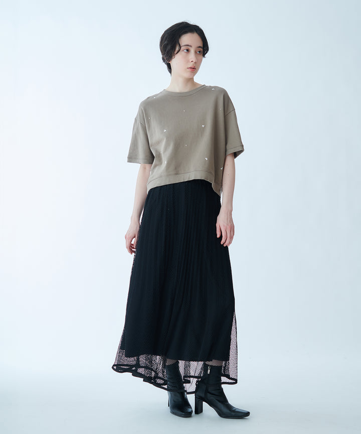 メッシュプリーツスカート