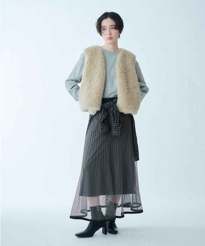 メッシュプリーツスカート
