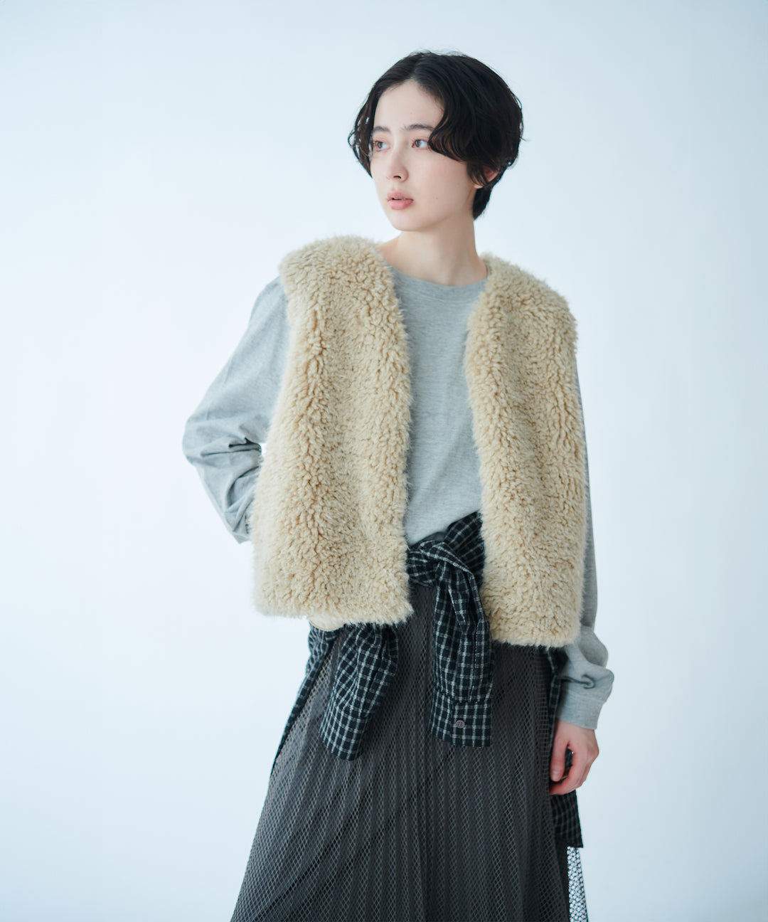 メッシュプリーツスカート