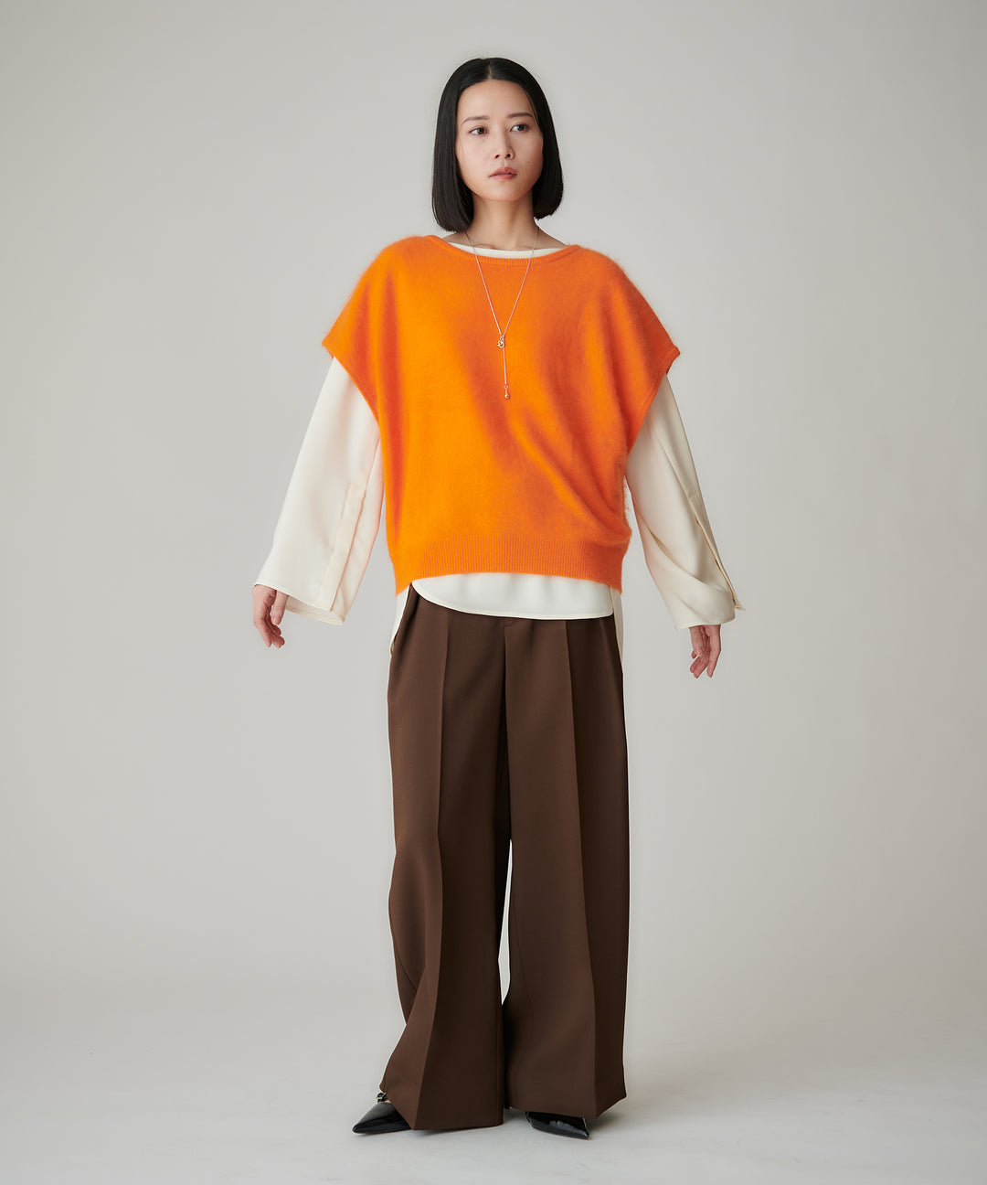 ウールカシミヤニットベスト