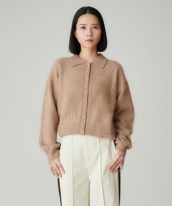 ウールカシミヤポロニットカーディガン